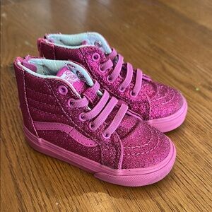 Vans Pink Glitter High-Top Sneakers